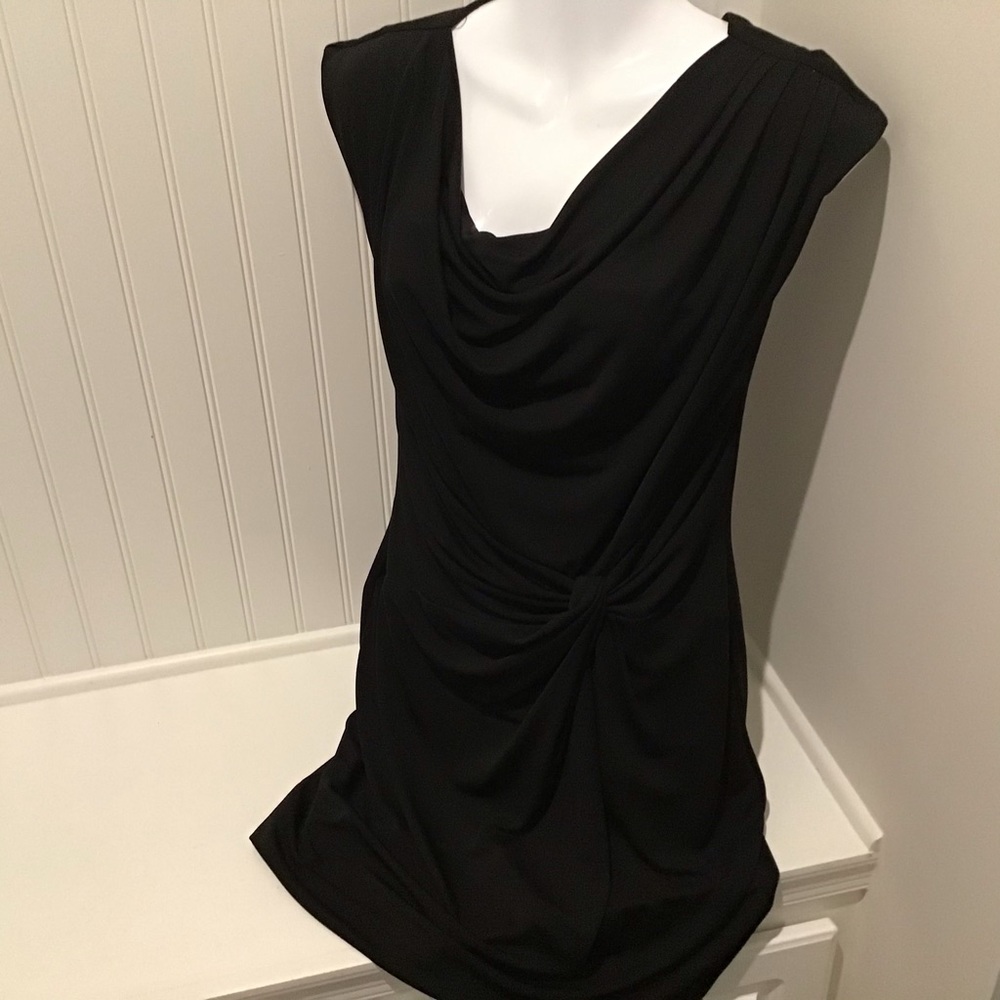 Dress, Medium, Black, Side Drape EUC Walter Baker